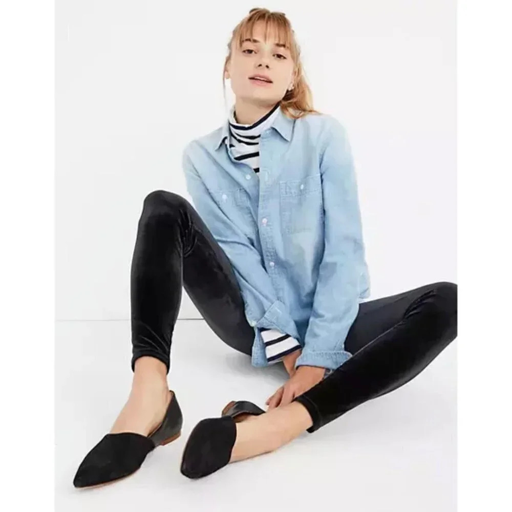 Madewell Black Velvet Hi-rise Leggings Women's Size S